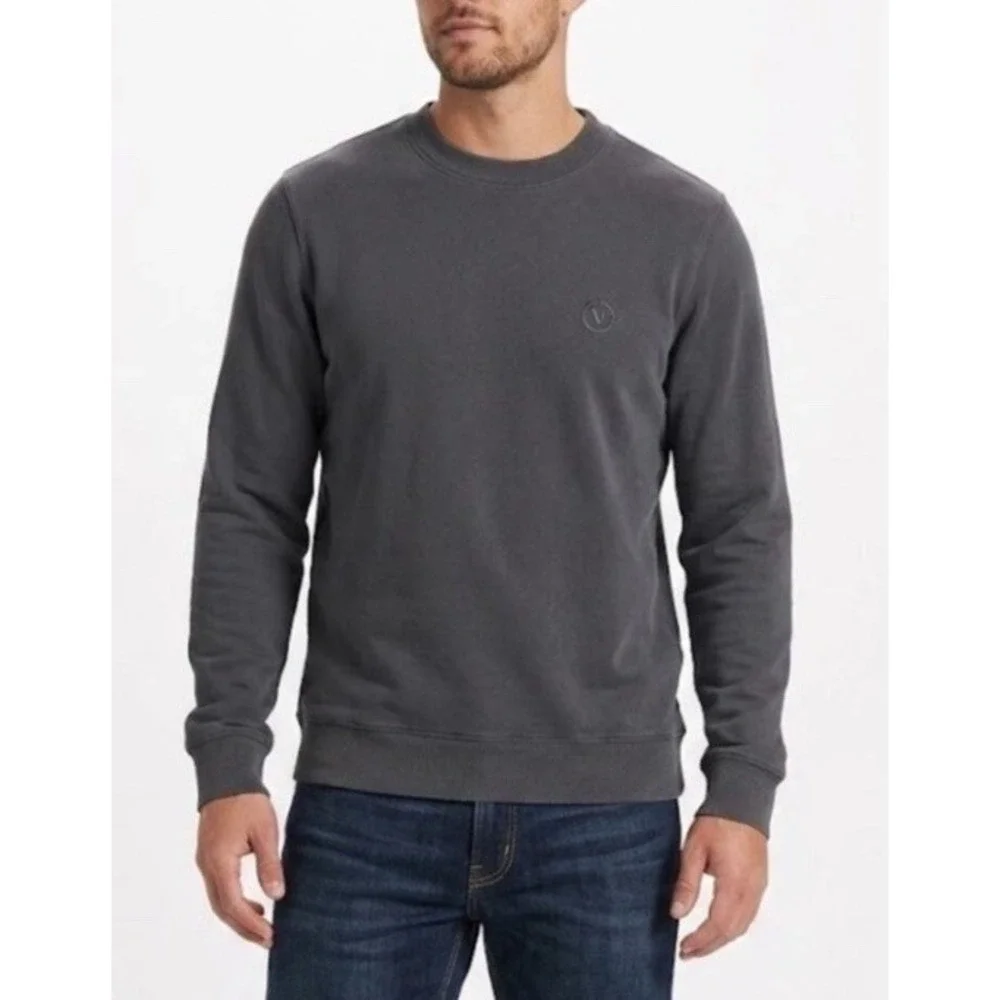 Vuori Cypress Crew Pullover Sweatshirt Men's L Charcoal Grey V255